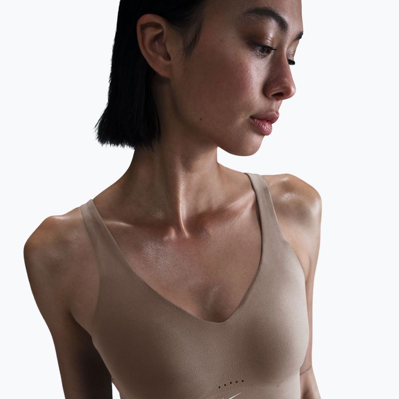 Sportovní podprsenka Nike Alate Medium Support Longline mink brown/white 4