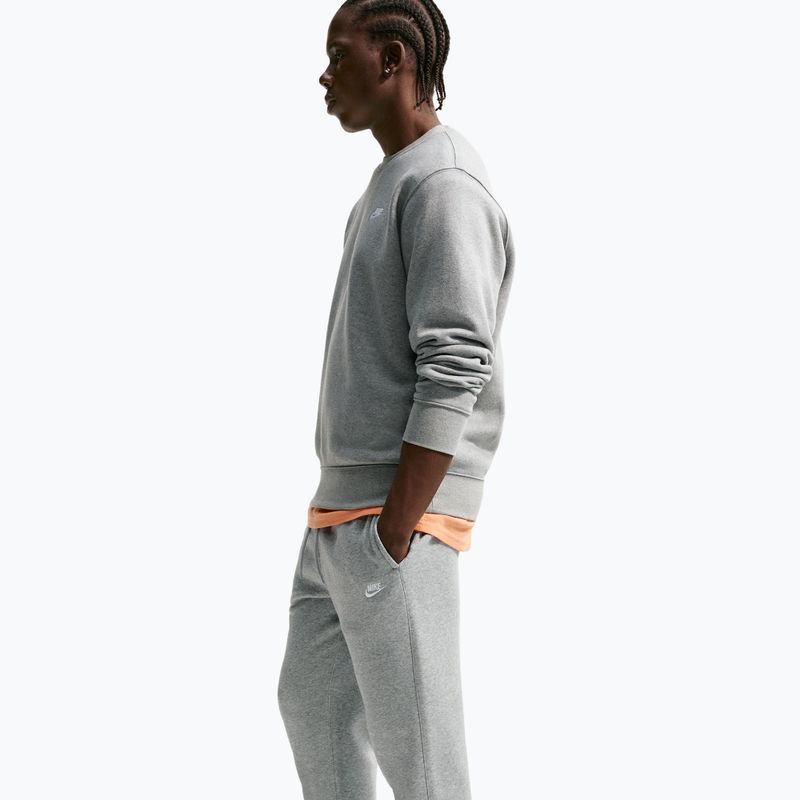 Pánské kalhoty Nike Club Cuffed Brushed dark grey heather/light smoke grey/white 4