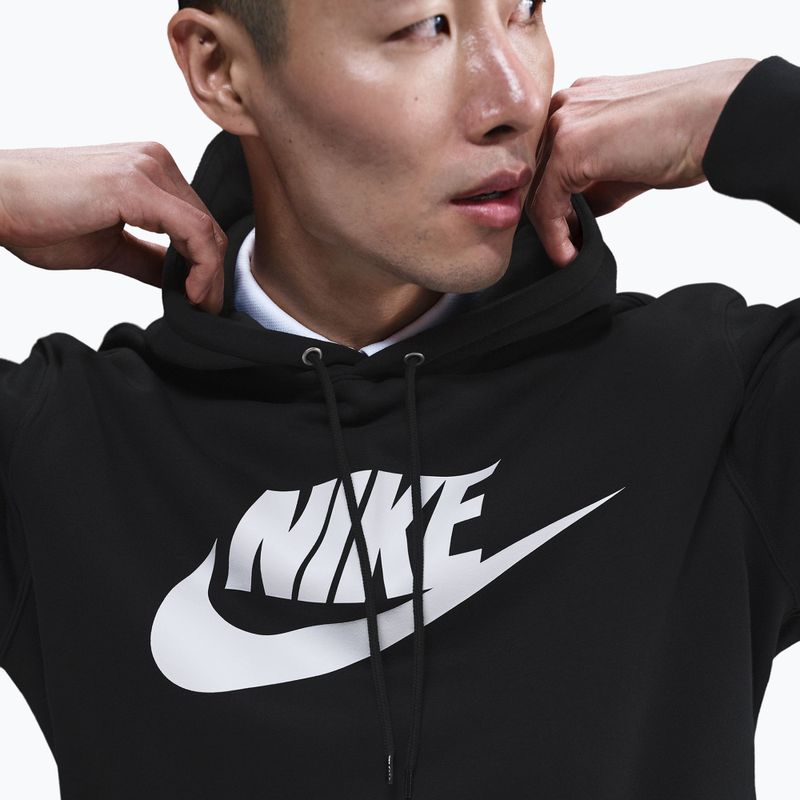 Pánská mikina Nike Club Pullover Hoodie black/black/white 4