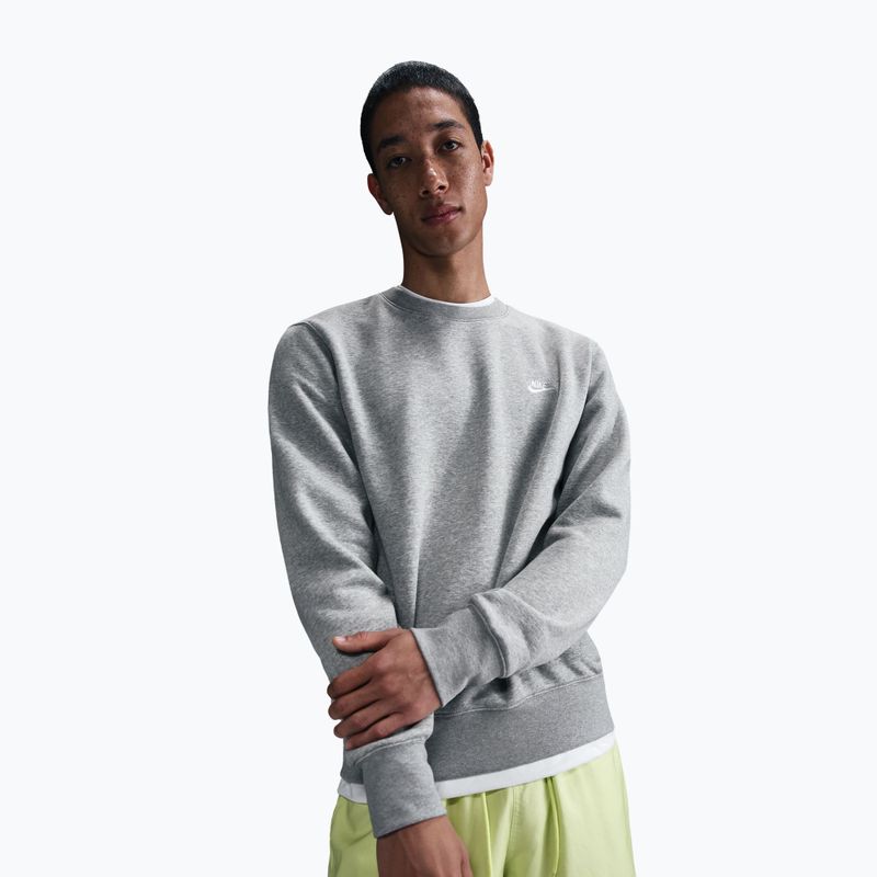 Pánská mikina Nike Club Fleece Crew dark grey heather/white