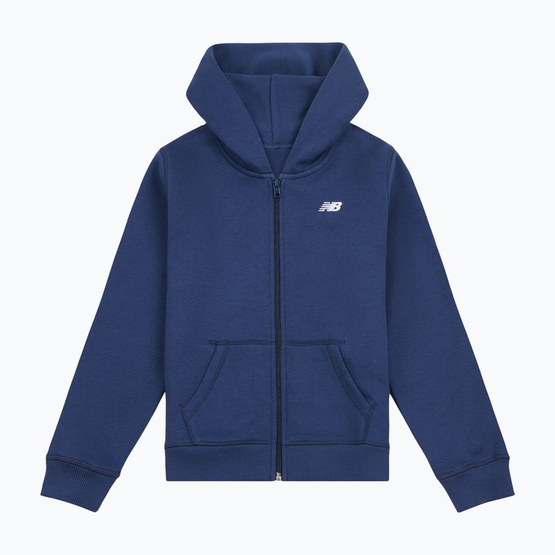 Dětská mikina New Balance Brush Back Small Logo Full Zip Hoodie nb navy