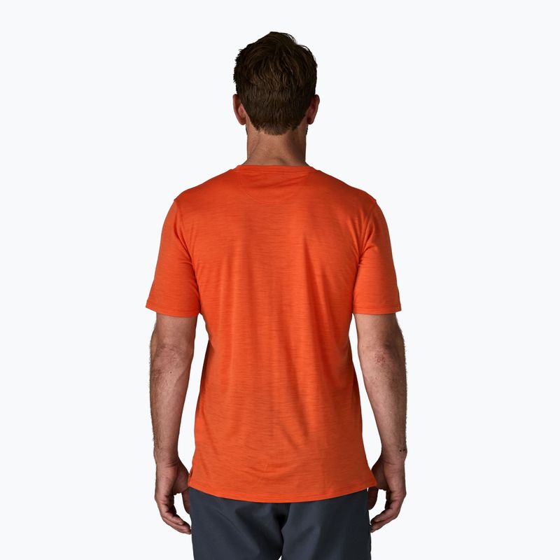 Pánské tričko Patagonia Cap Cool Merino Blend Graphic Shirt heritage header/coal orange 3