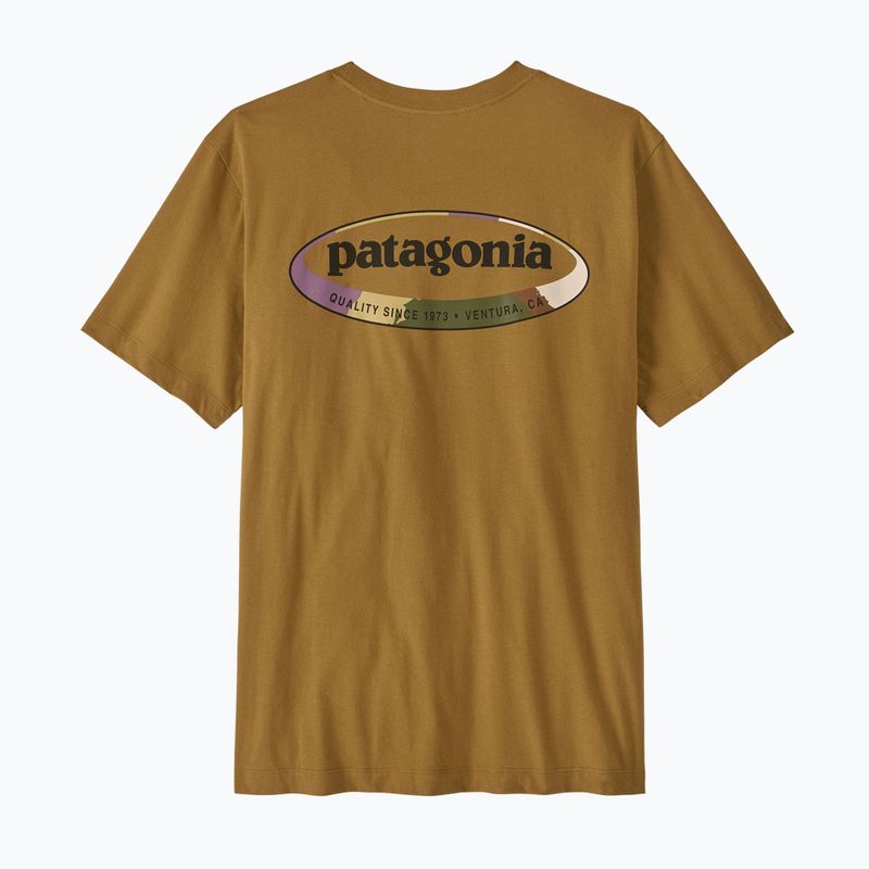 Pánské tričko Patagonia '95 Oval Logo bobcat brown/sunshine 2