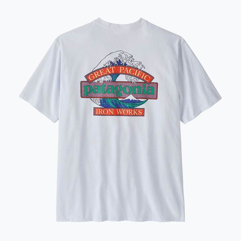 Pánské trekové tričko Patagonia Great Waves Responsibili Tee white 2