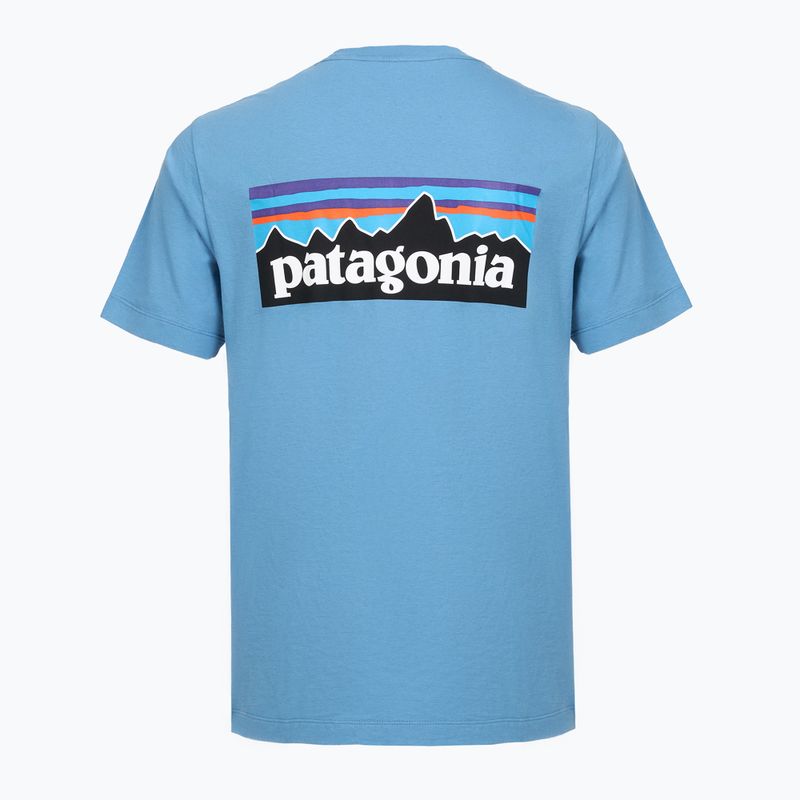 Pánské tričko Patagonia P-6 Shore blue logo 2