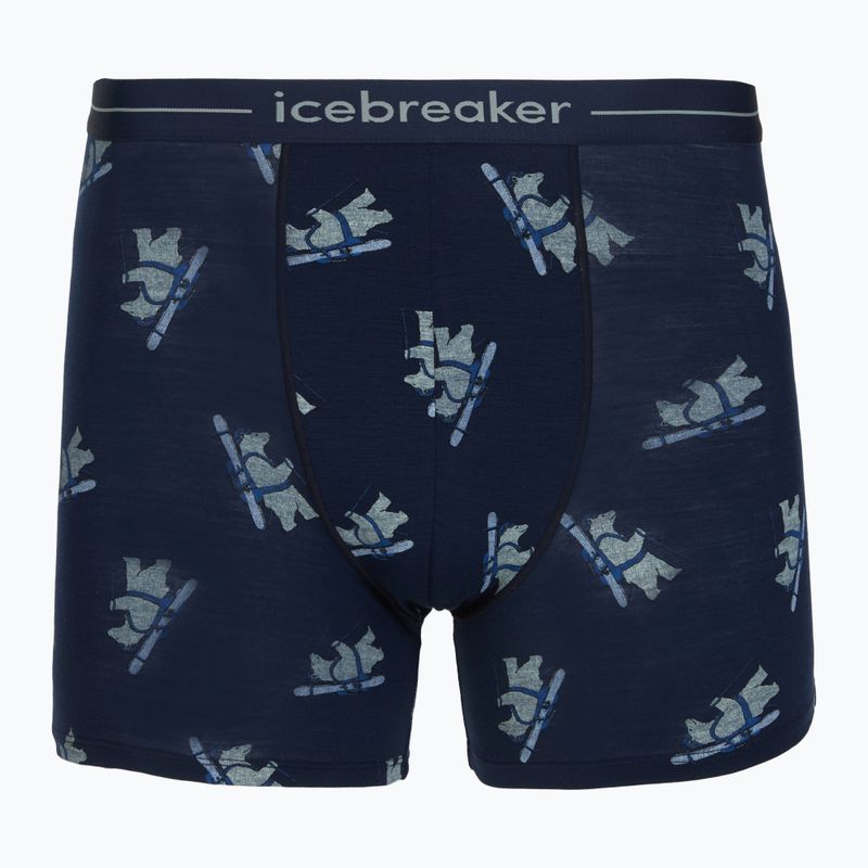 Pánské termo boxerky Icebreaker Merino 150 Anatomica BearTour AOP Boxers midnight navy