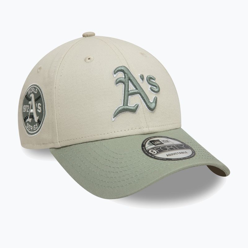 Kšiltovka New Era WS Patch 9Forty Oakland Athletics light beige