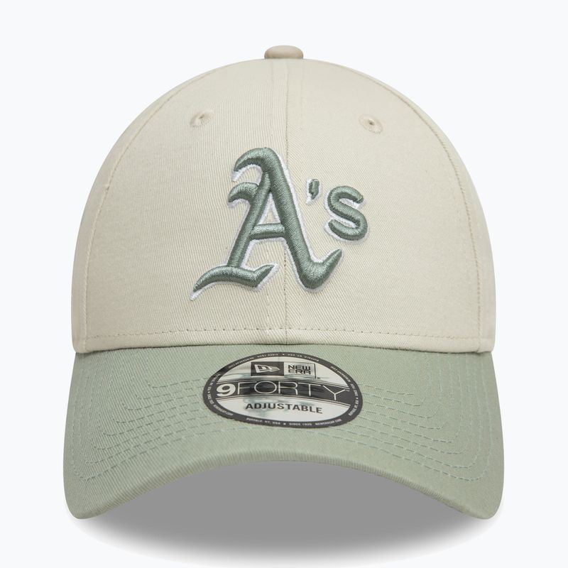 Kšiltovka New Era WS Patch 9Forty Oakland Athletics light beige 2