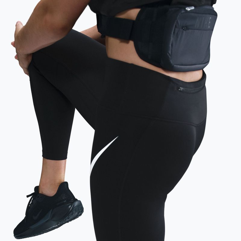 Dámské běžecké legíny Nike Tempo Swoosh Run High-Waisted 7/8 black/white 5