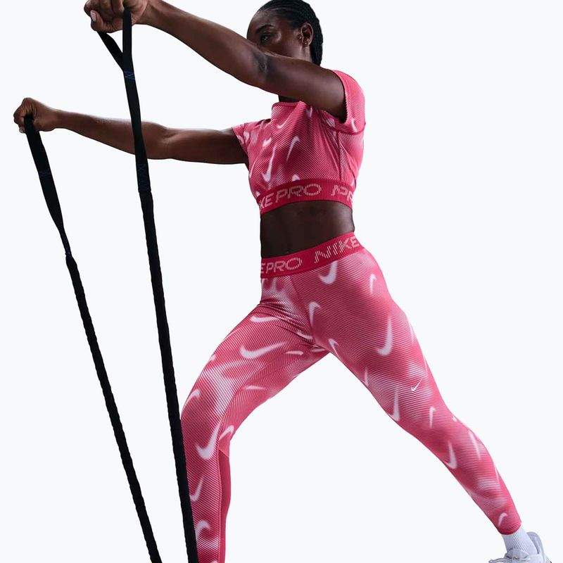Dámské tréninkové legíny Nike Pro Mid-Rise 7/8 rush pink/pink foam/white 5