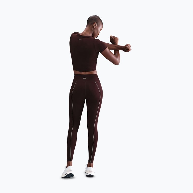 Dámské legíny Nike One High-Waisted burgundy crush 3