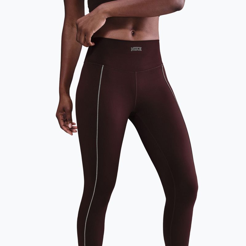 Dámské legíny Nike One High-Waisted burgundy crush 4