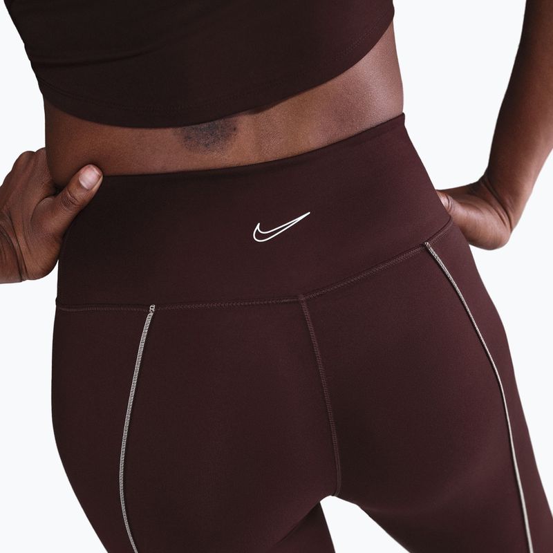Dámské legíny Nike One High-Waisted burgundy crush 5