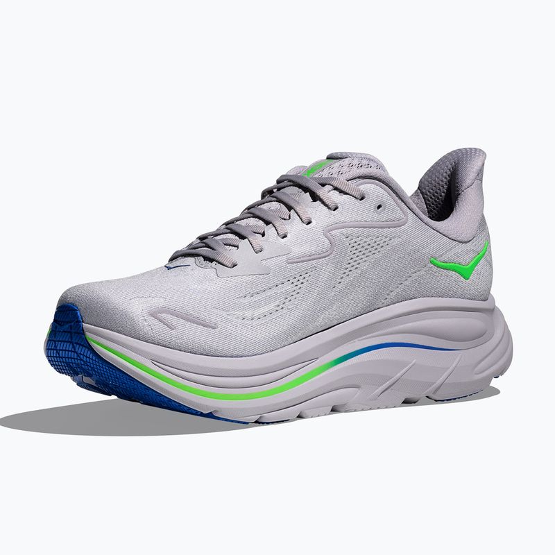 Pánské běžecké boty HOKA Clifton 10 ash grey/neon green 2