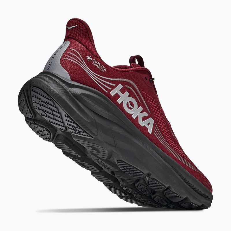 Pánské běžecké boty HOKA Clifton 11 GTX varsity burgundy/carbon black 12