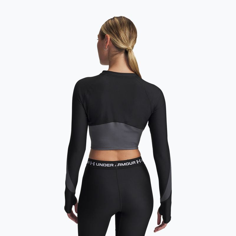 Dámské tréninkové tričko Longsleeve Under Armour HeatGear Rib 1/4 Zip black/castlerock/white 2