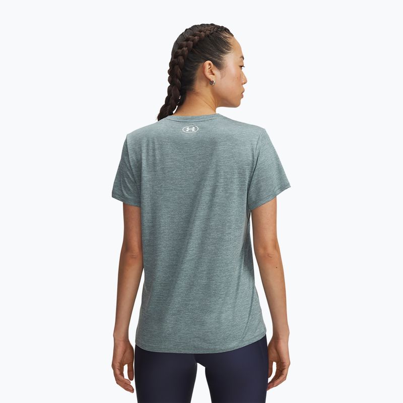 Dámské tréninkové tričko Under Armour Tech V-Twist jasper blue/white 2