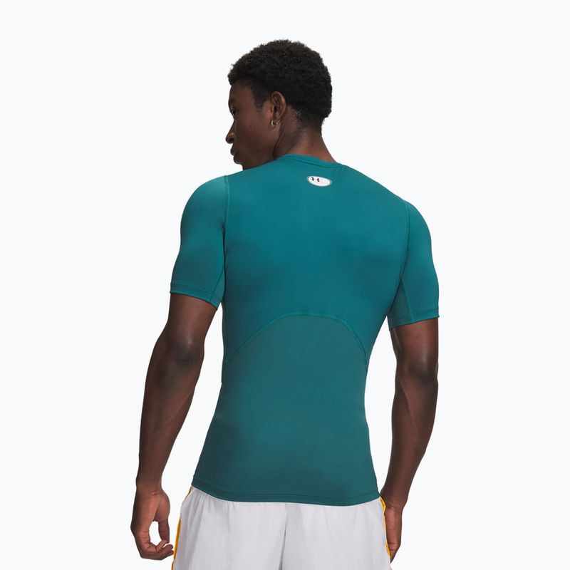 Pánské tréninkové tričko Under Armour HG Armour Comp rack green/white 2