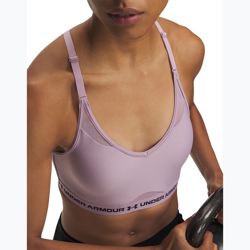 Sportovní podprsenka Under Armour Crossback Low mauve pink/purple echo 3