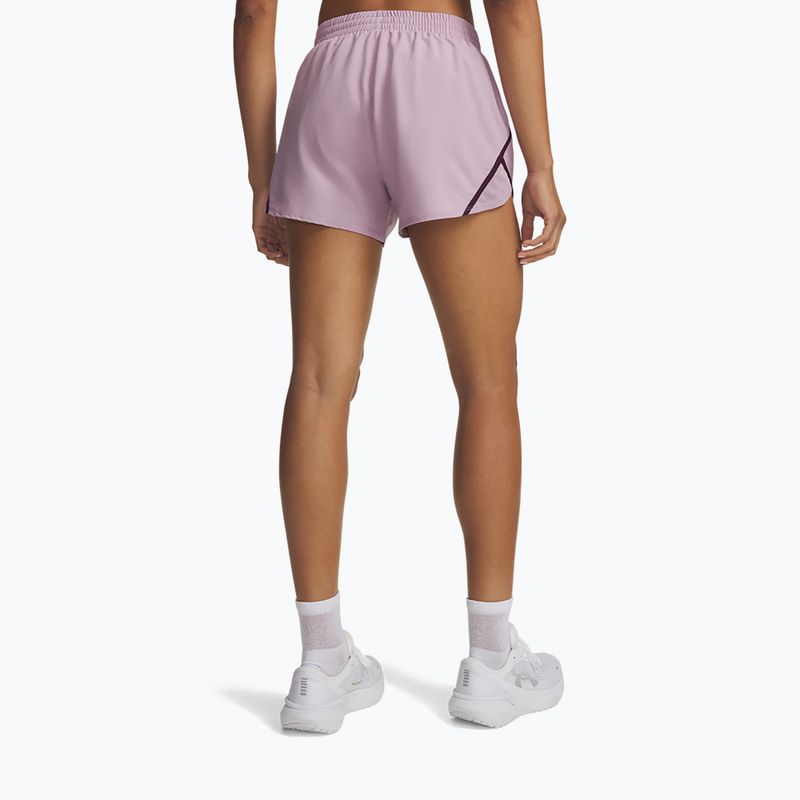 Dámské běžecké šortky Under Armour Fly By 3" Shorts mauve pink/purple echo/reflective 3
