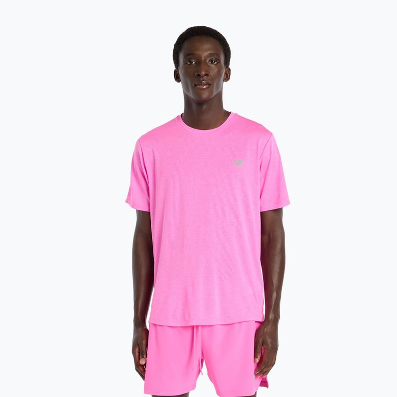 Pánské tričko New Balance Athletics Run pink heat heather
