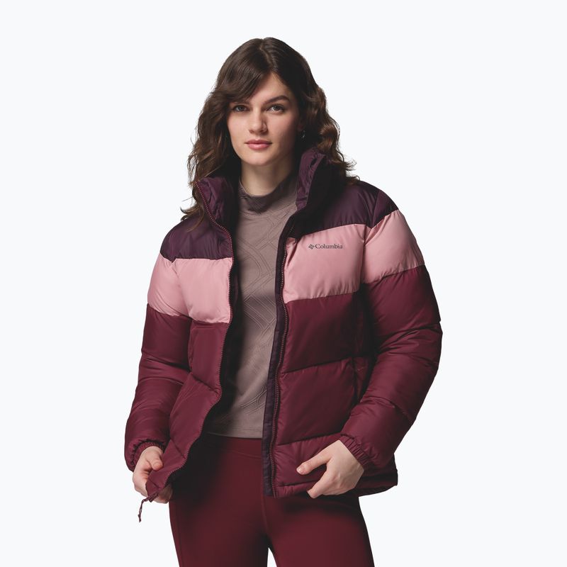 Dámská zateplená bunda Columbia Puffect II Colorblock rich wine/eraser pink/moonvista 5