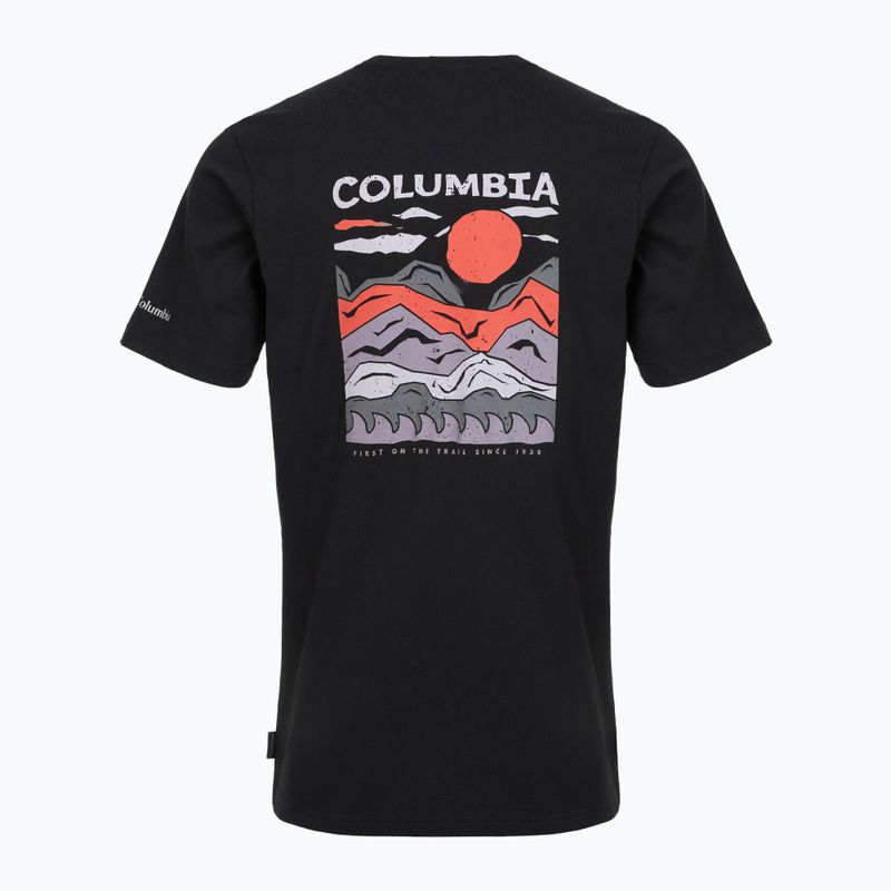 Pánské trekové tričko Columbia Explorers Canyon Back black/peaks and waves 7