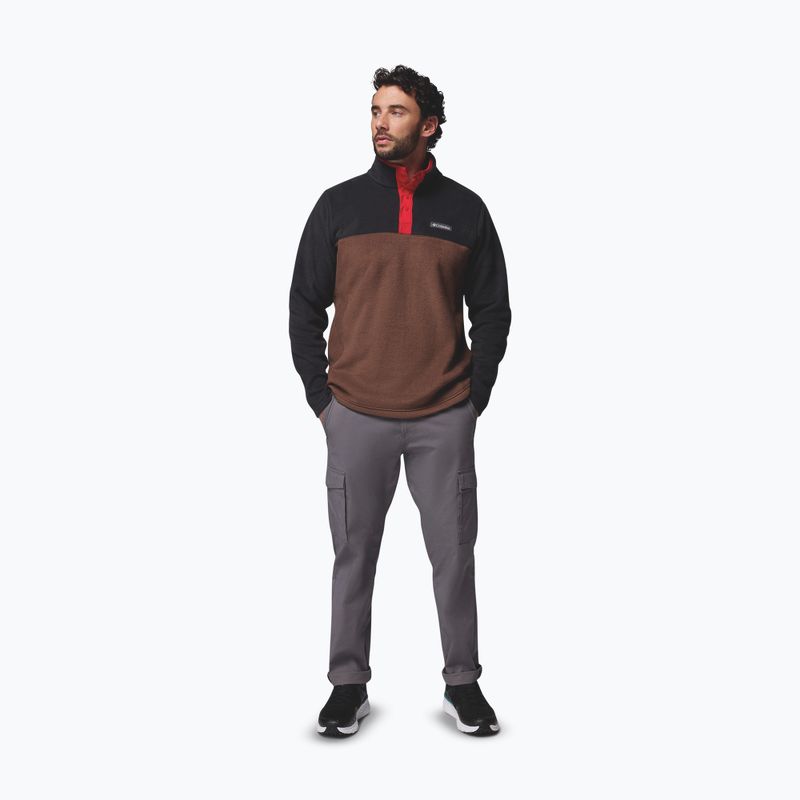 Pánská fleecová bunda Columbia Steens Mountain Half Snap II tobacco/black/mtn red 2