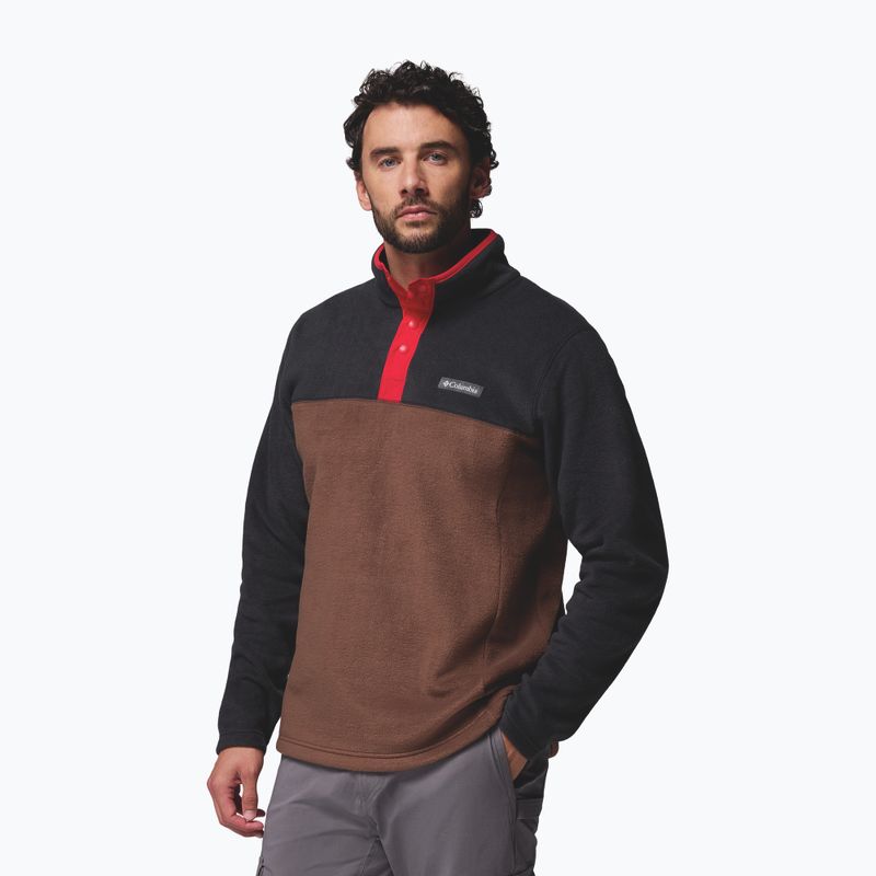 Pánská fleecová bunda Columbia Steens Mountain Half Snap II tobacco/black/mtn red 4