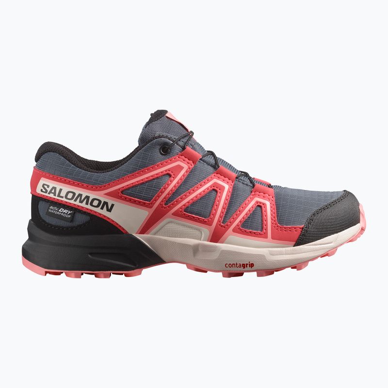 Dětské běžecké boty Salomon Speedcross Waterproof grisaille/hushed violet/rouge red 8
