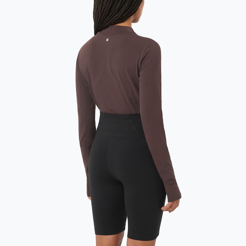 Dámské běžecké tričko Longsleeve Salomon Bliss coffee bean 2