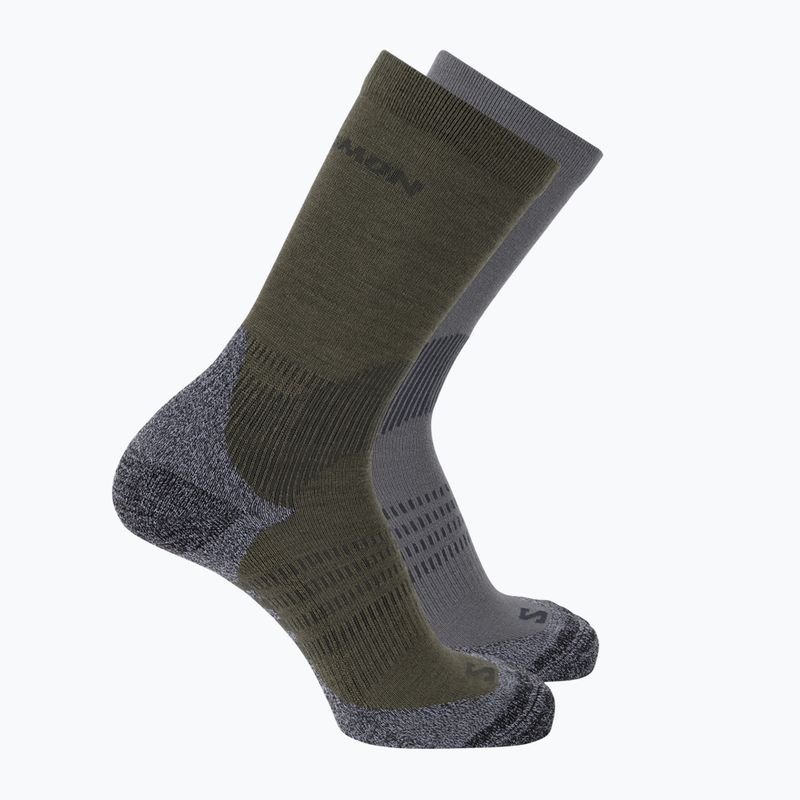 Ponožky Salomon X Ultra Access Crew 2 pairs excalibur/olive night 8