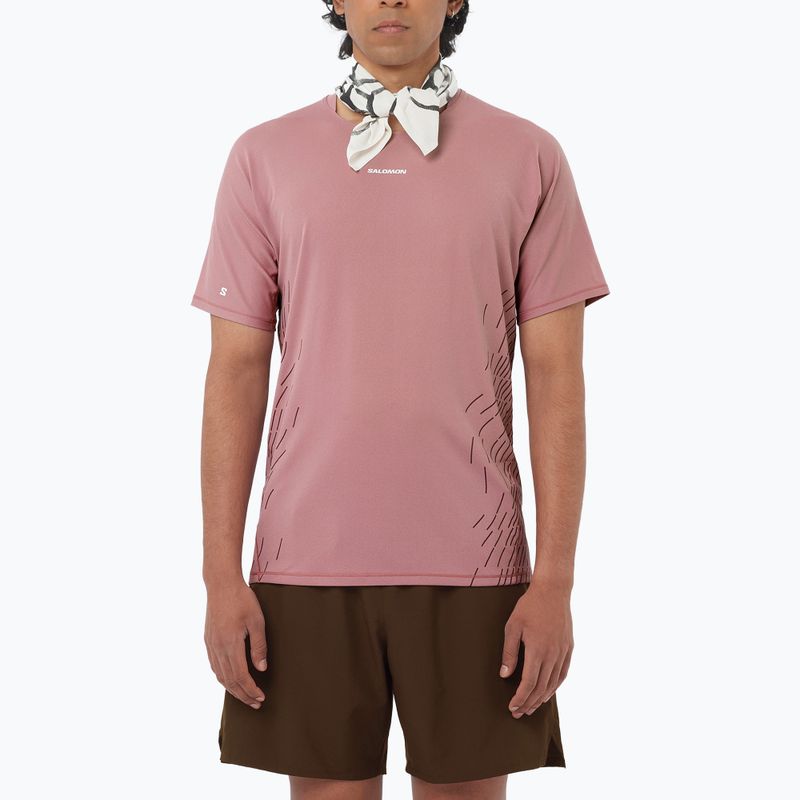 Pánské běžecké tričko Salomon Sense Aero SS Tee GFX dusky orchid