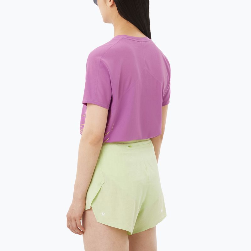 Dámské běžecké tričko Salomon Sense Aero SS Tee GFX iris orchid/acid lime 2