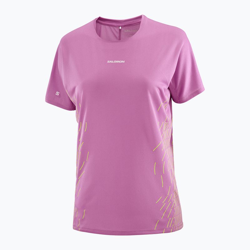 Dámské běžecké tričko Salomon Sense Aero SS Tee GFX iris orchid/acid lime 4