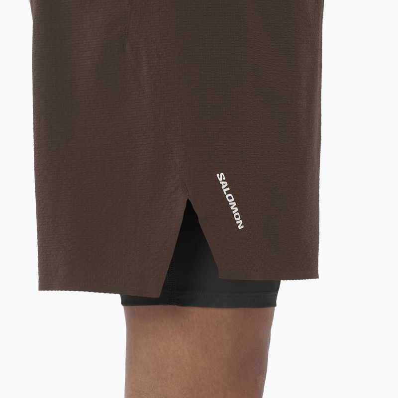 Pánské běžecké šortky Salomon Sense Aero 2IN1 5" coffee bean 6