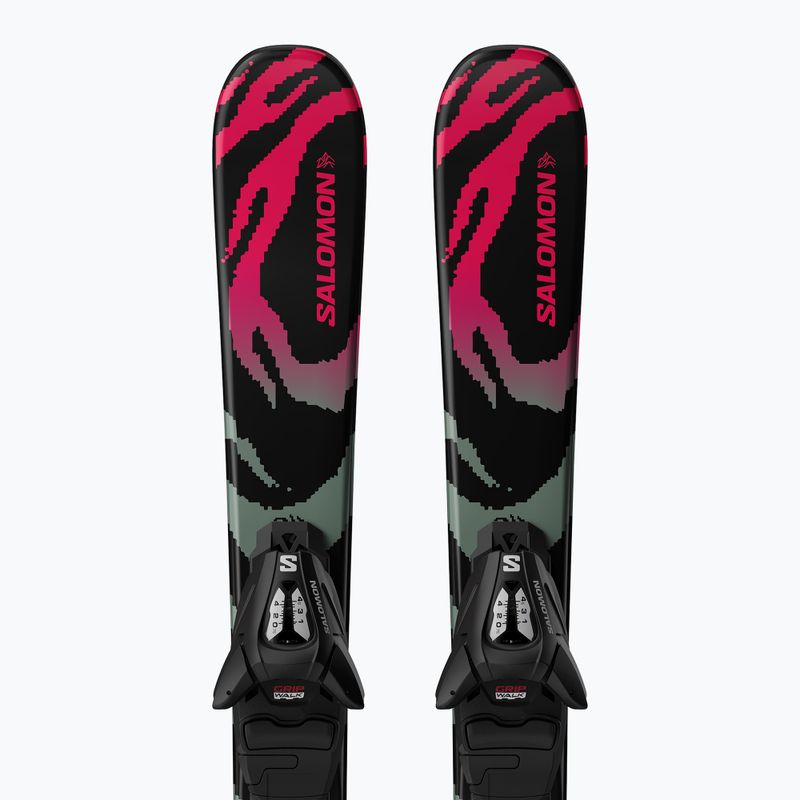Dětské sjezdové lyže + vázání Salomon QST Jr Black XS + C5 GW black/neon punch 5