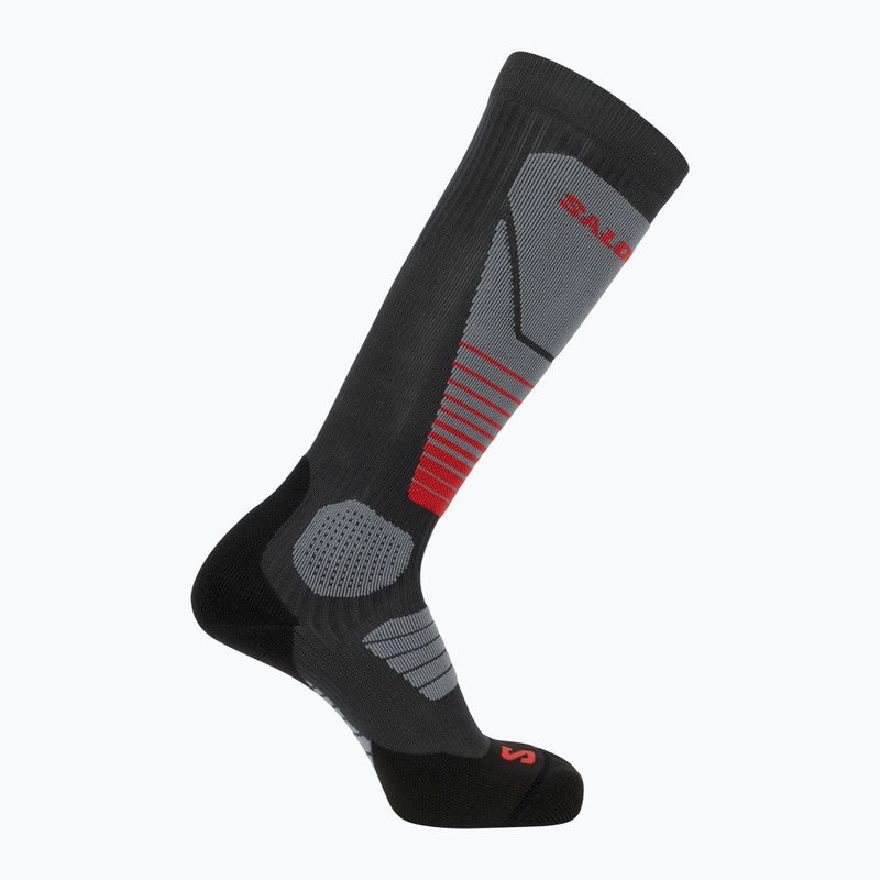 Lyžařské ponožky Salomon S/Pro Anthracite/Medium Grey/Fiery Red