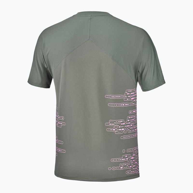 Pánské běžecké tričko Salomon Sense Aero GFX Tee SS castor gray/pink frosting 5