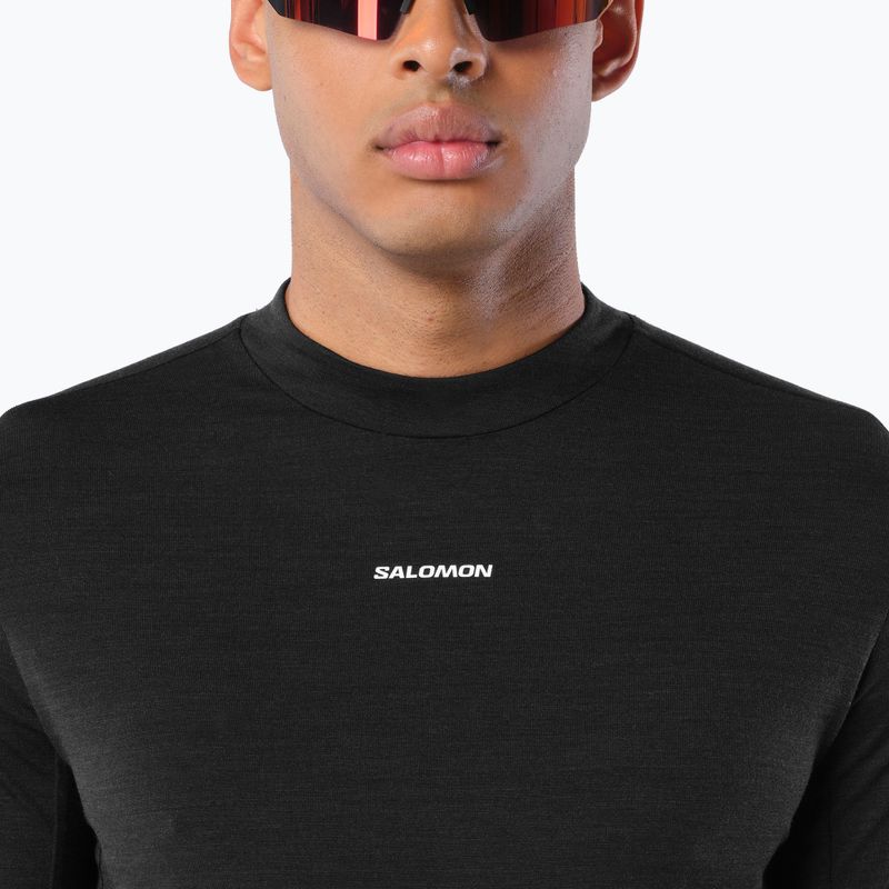 Pánské běžecké tričko Longsleeve Salomon Sense Merino Tee LS deep black 3