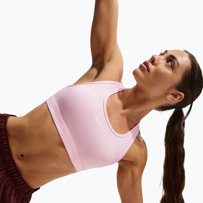 Sportovní podprsenka Nike Swoosh Medium Support pink foam/stone mauve/white 5