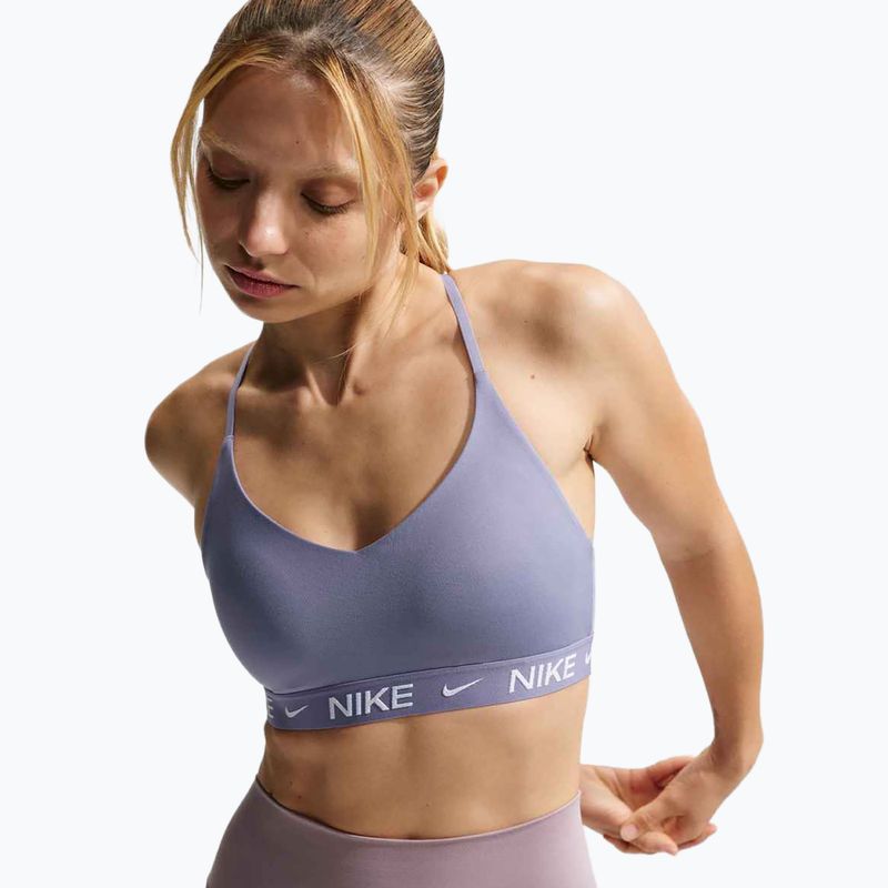Tréninková podprsenka Nike Dri-Fit Indy Light Support iron purple/iron purple/white