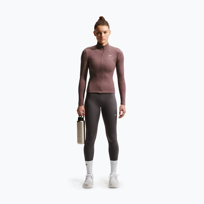 Dámská tréninková mikina Nike One Fitted Dri-Fit Full-Zip burgundy tattoo/white 2
