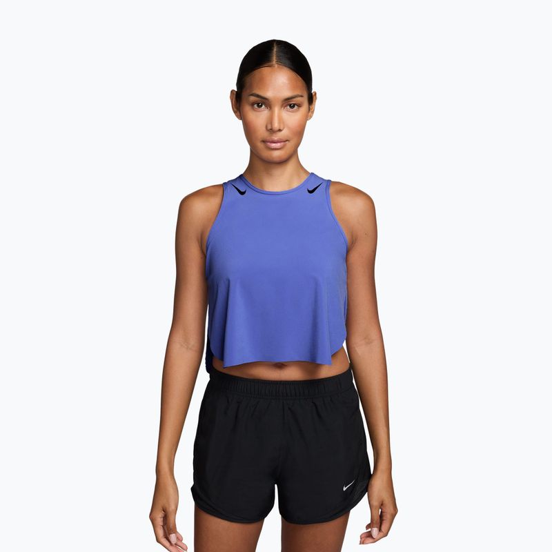 Dámské běžecké tílko Nike AeroSwift Dri-Fit ADV Cropped Tank Top sapphire/black