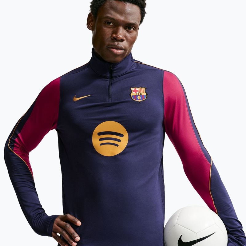 Pánská fotbalová mikina Nike FC Barcelona Strike Soccer Drill Top blackened blue/mineral yellow 4