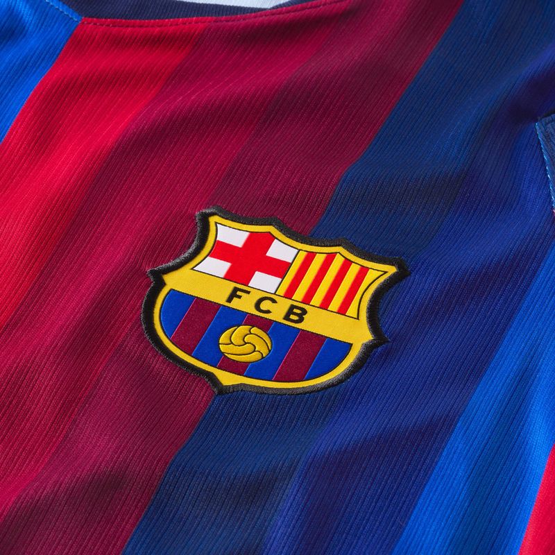 Pánské fotbalové tričko longsleeve Nike FC Barcelona Dri-Fit Stadium Home LS deep garnet/blue void/mineral yellow 3