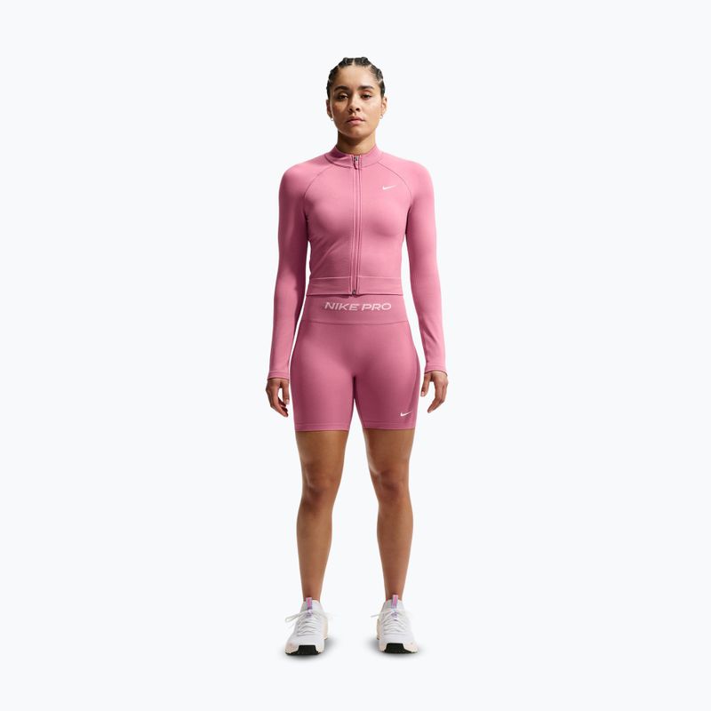 Dámské tréninkové šortky Nike Pro Seamless High Waisted Biker 5" peony/white 2