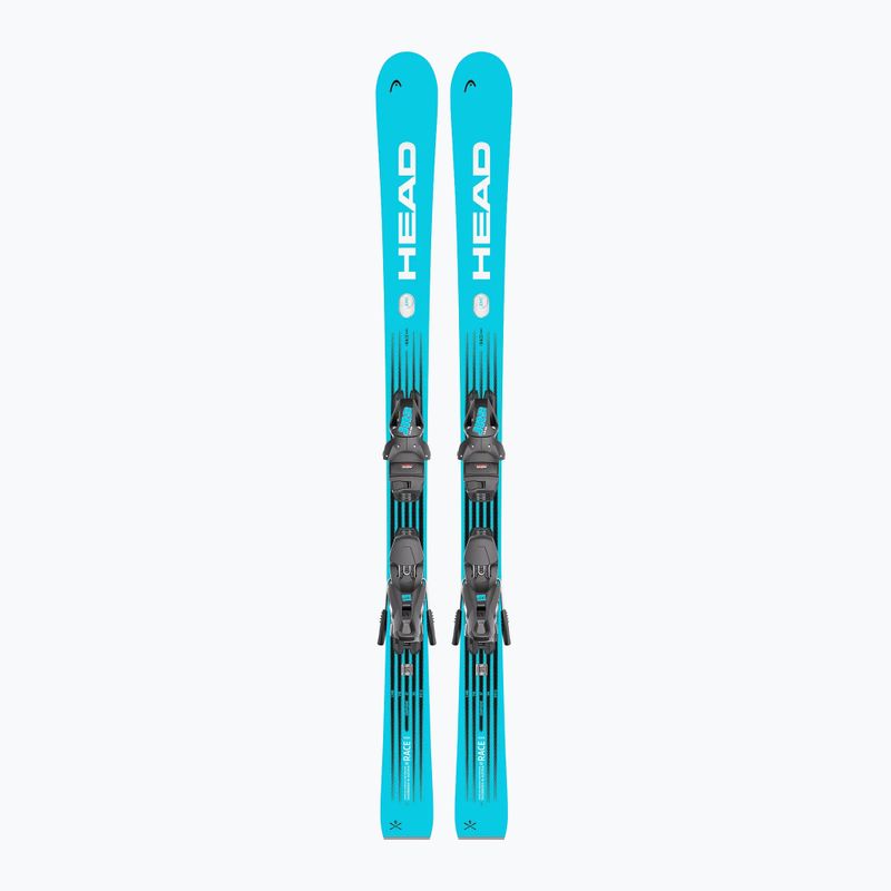 Dětské sjezdové lyže + vázání HEAD WC e.Race Team SW JRS + Jrs 7.5 GW CA blue/white