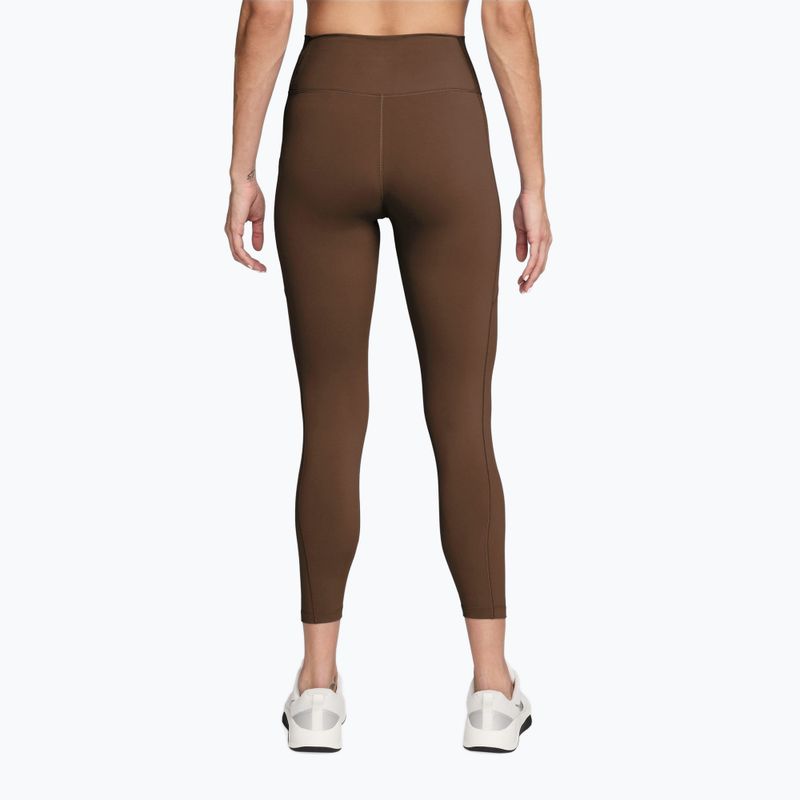 Dámské tréninkové legíny Nike One High-Waisted 7/8 cacao wow/white 2