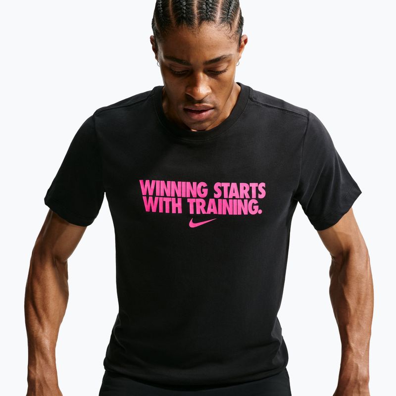 Pánské tréninkové tričko Nike Dri-Fit Winning black/hyper pink 3